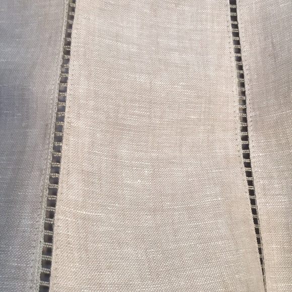 KATHRINE BARCLAY 100% Natural Linen Fully Lined 10 Gore Skater Skirt Side Zipper - Picture 4 of 15